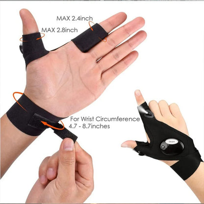 LED flashlight gloves