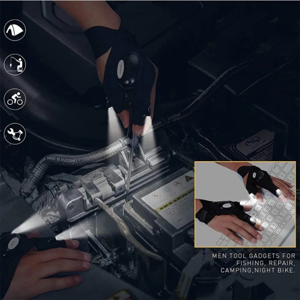 LED flashlight gloves